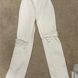Abercrombie & Fitch Cream Straight Leg Jeans